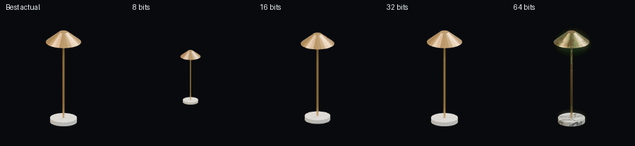 Lámpara 10, Best junto a 8, 16, 32 y 64